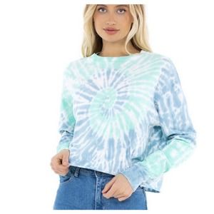 DayDreamer Revolve Small Tie Dye Long Sleeve Crop Tee Boho Blogger Favorite Ac23